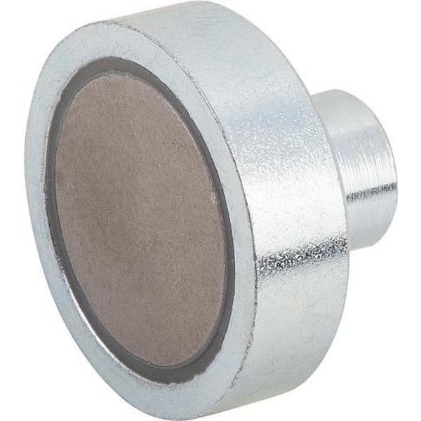 Kipp Magnet, samarium-cobalt, shallow pot, dia. 25 mm, M4 internal thread K0550.17